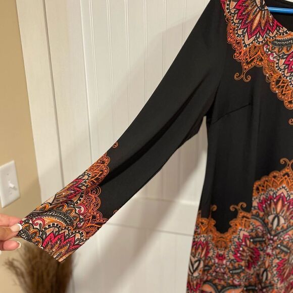 INC petites fall/winter style dress in pretty brown/orange shades size PL - Picture 3 of 5